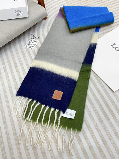 SCARF 185 CM IN COLORFUL GRADIENT WOOL AND MOHAIR 396253