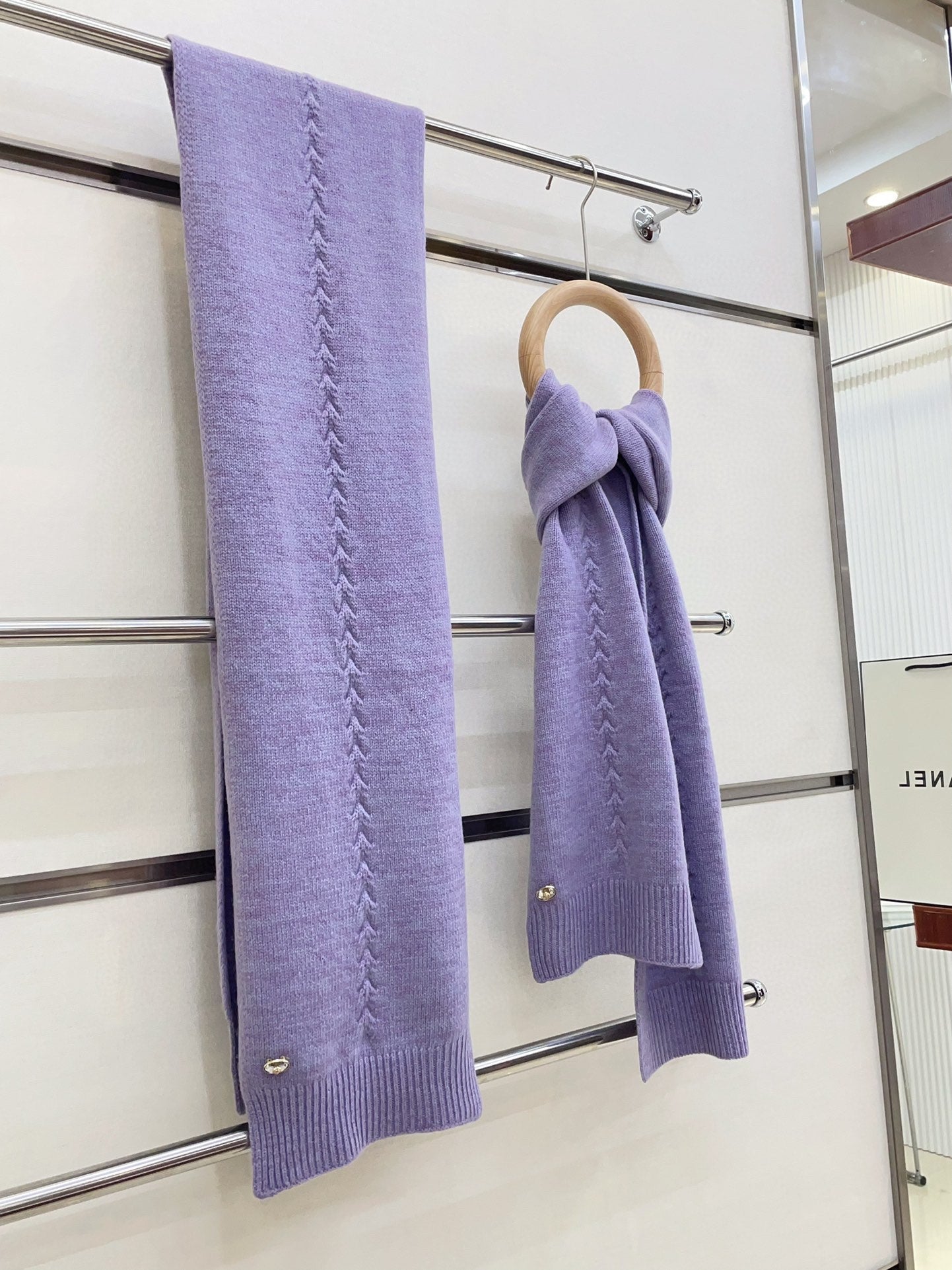SCARF 180 CM IN HEATHER PURPLE CASHMERE 398267