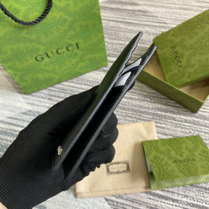 LONG CARD HOLDER 12 IN BLACK CALFSKIN
