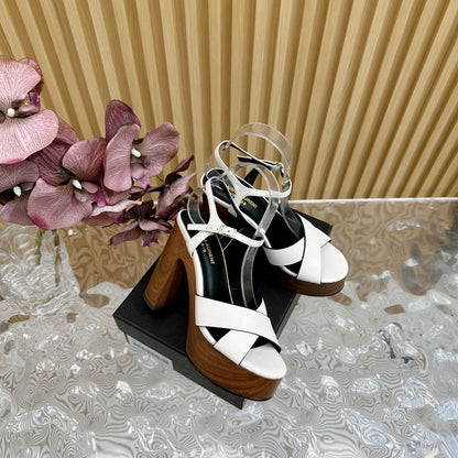 SL BIANCA PLATFORM SANDAL WHITE CALFSKIN