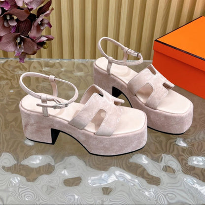 JAM 30 SANDAL IN BABY PINK VELVET