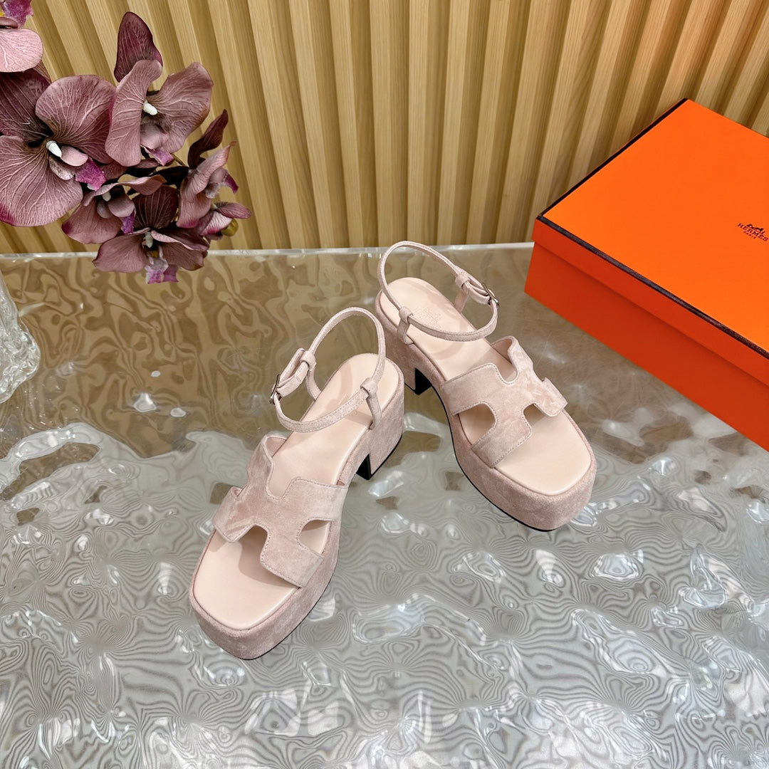 JAM 30 SANDAL IN BABY PINK VELVET