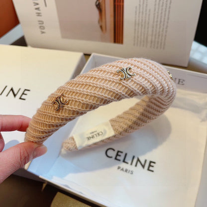 CAMEL BEIGE WOOL FABRIC HAIRBAND 402916
