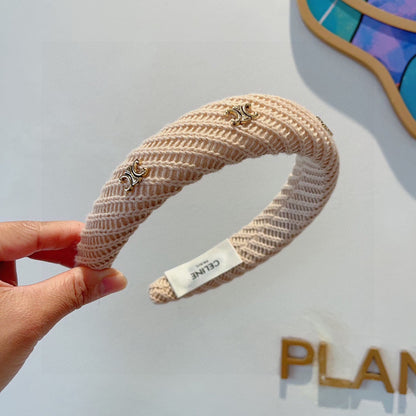 CAMEL BEIGE WOOL FABRIC HAIRBAND 402916