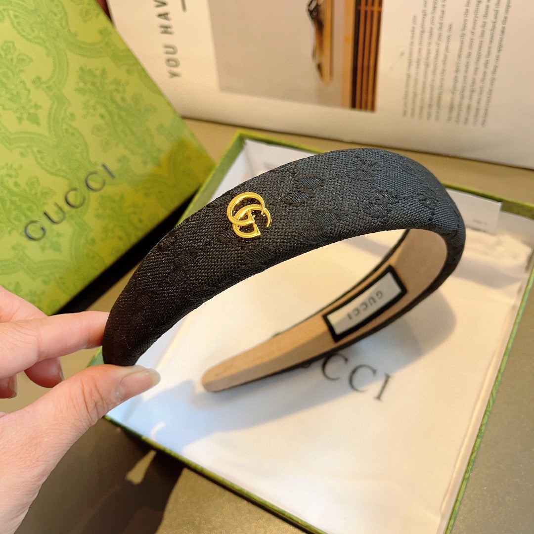 HEADBAND IN BLACK MONOGRAM CANVAS 406055