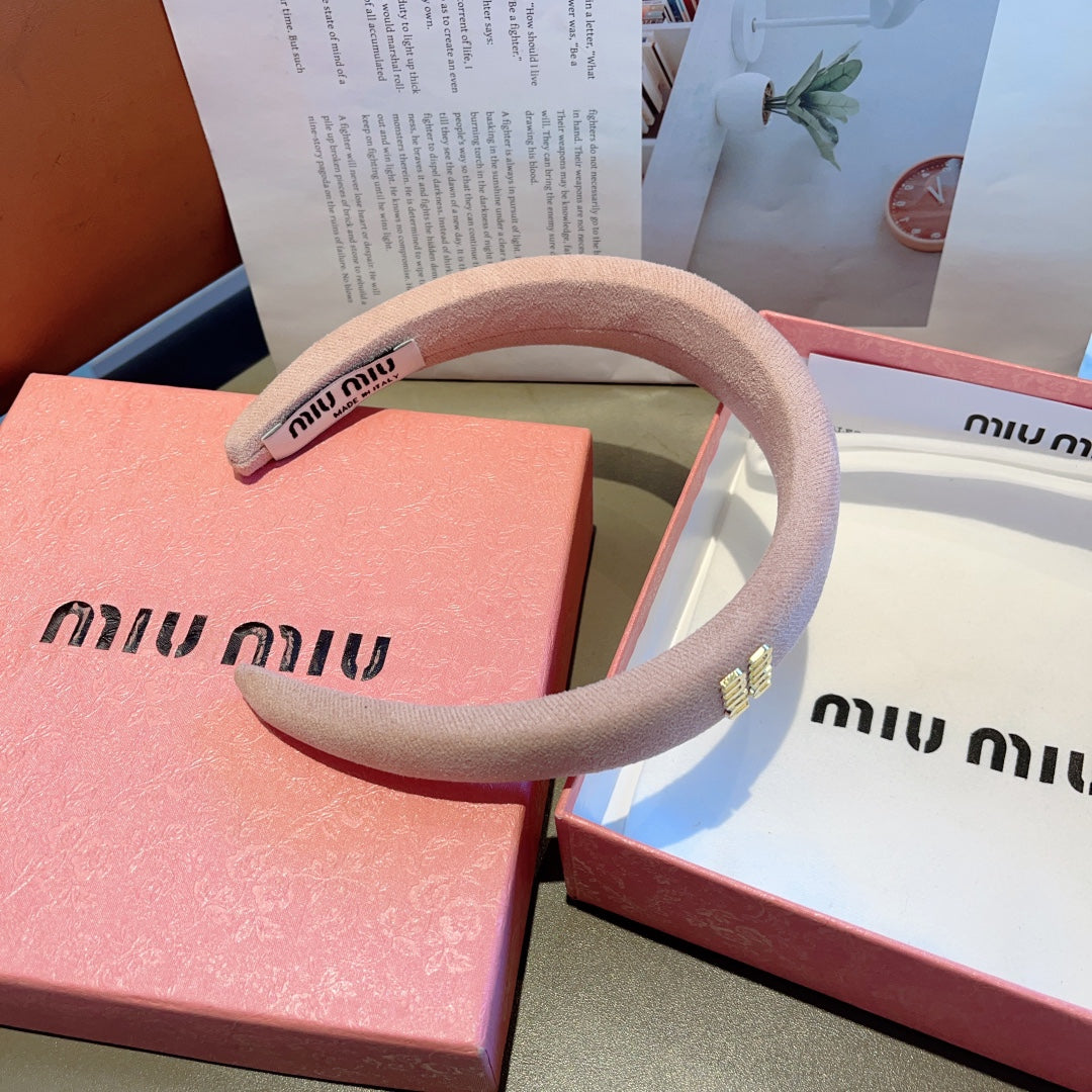THICK HEADBAND IN LIGHT PINK CASHMERE 412455