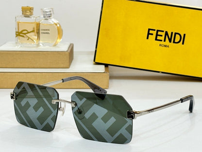 SKY RECTANGULAR FRAME SUNGLASSES FE40043U IN METAL