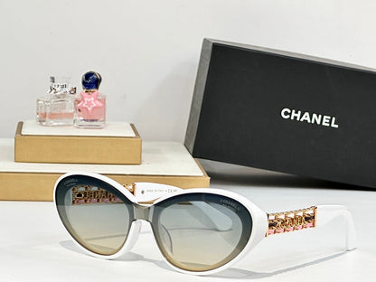 CAT EYE SUNGLASSES CH5537Q IN ACETATE CHAIN METAL