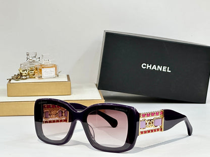 SQUARE SUNGLASSES CH5537Q IN ACETATE CHAIN METAL