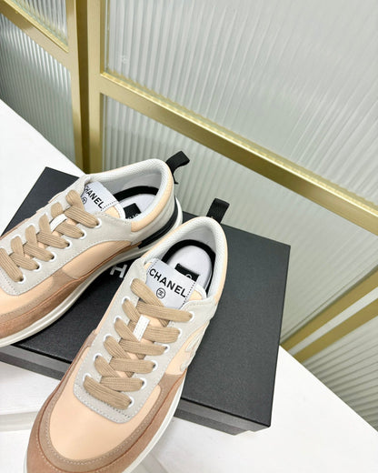 SNEAKER IN CAMEL BROWN MIX BISQUE CREAM SUEDE