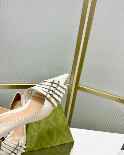 HIGH PUMP 6 CM IN WHITE CALFSKIN