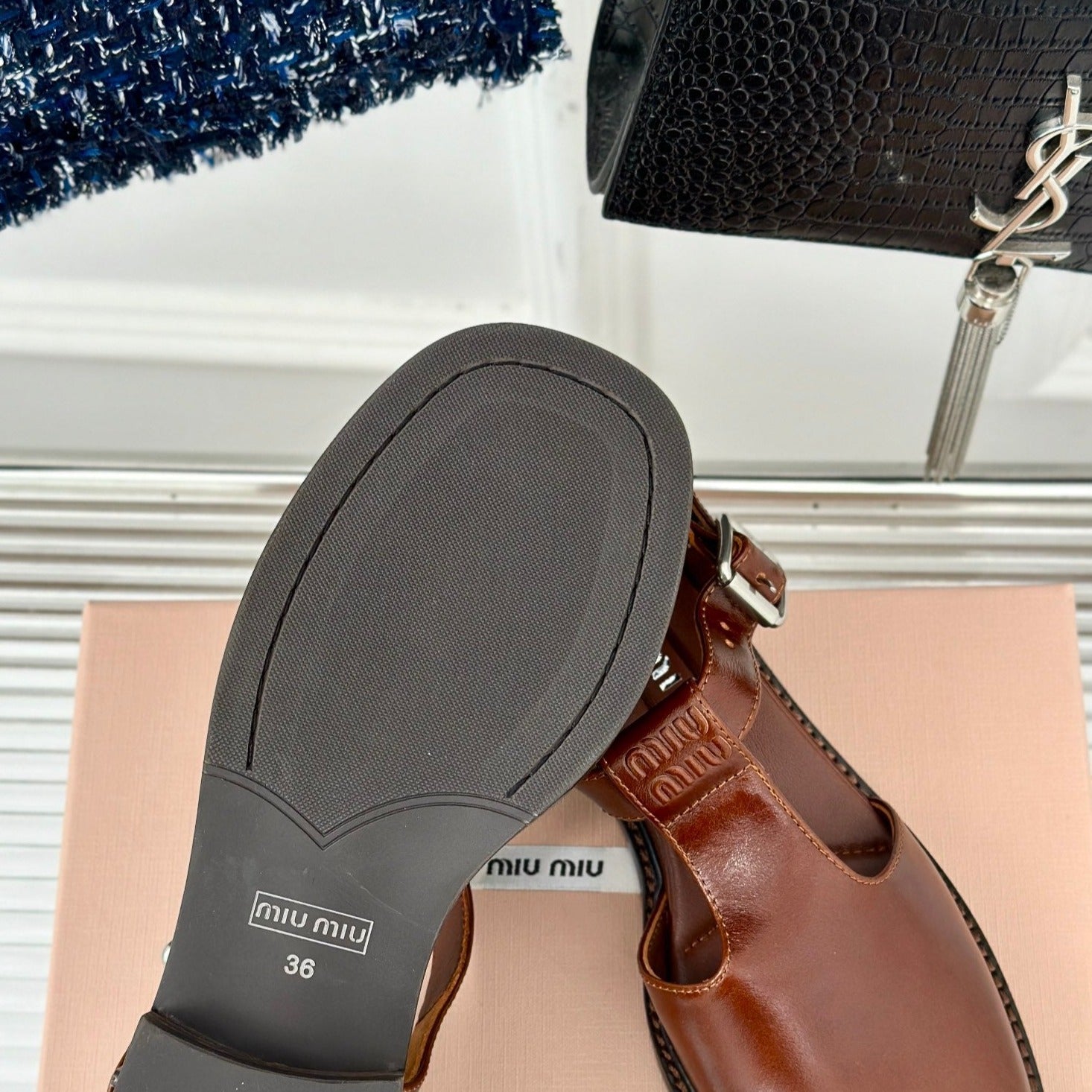 Sandal Platform Chestnut Calfskin