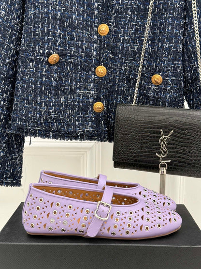 MARY JANE IN PASTEL GRAY CALFSKIN