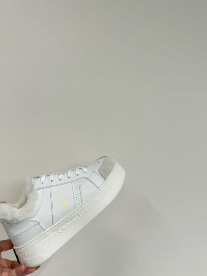 STAR SNEAKER WHITE CALFSKIN AND SUEDE CALFSKIN WITH SHEARLING LINING