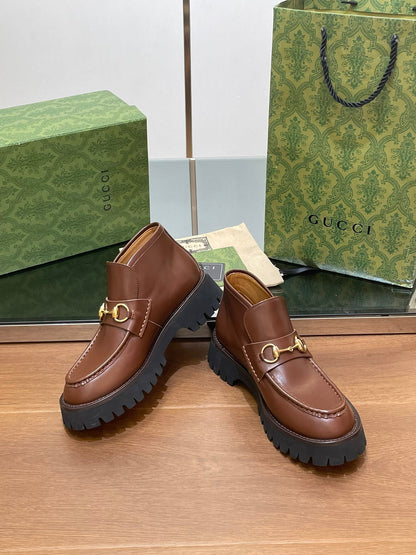 HORSEBIT ANKLE BOOTS 4.5CM IN RUSSET BROWN CALFSKIN