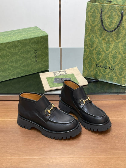 HORSEBIT ANKLE BOOTS 4.5CM IN BLACK CALFSKIN