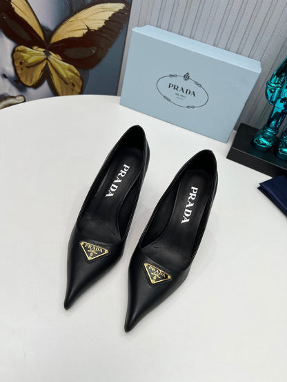 HIGH-HEEL PUMPS IN BLACK SHEEPSKIN