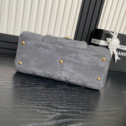 BOWLING BAG 33 IN SANTAS GRAY DENIM GOLD HARDWARE