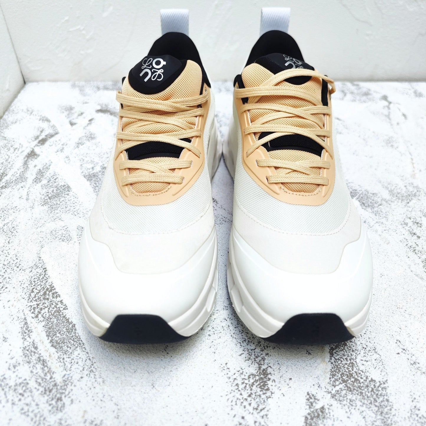 CLOUDTILT 2.0 SNEAKER PALE GRAY MIX PALE ORANGE CALFSKIN AND BREATHABLE MESH