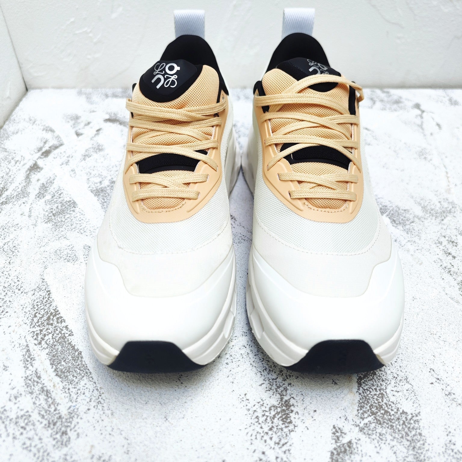 CLOUDTILT 2.0 SNEAKER PALE GRAY MIX PALE ORANGE CALFSKIN AND BREATHABLE MESH