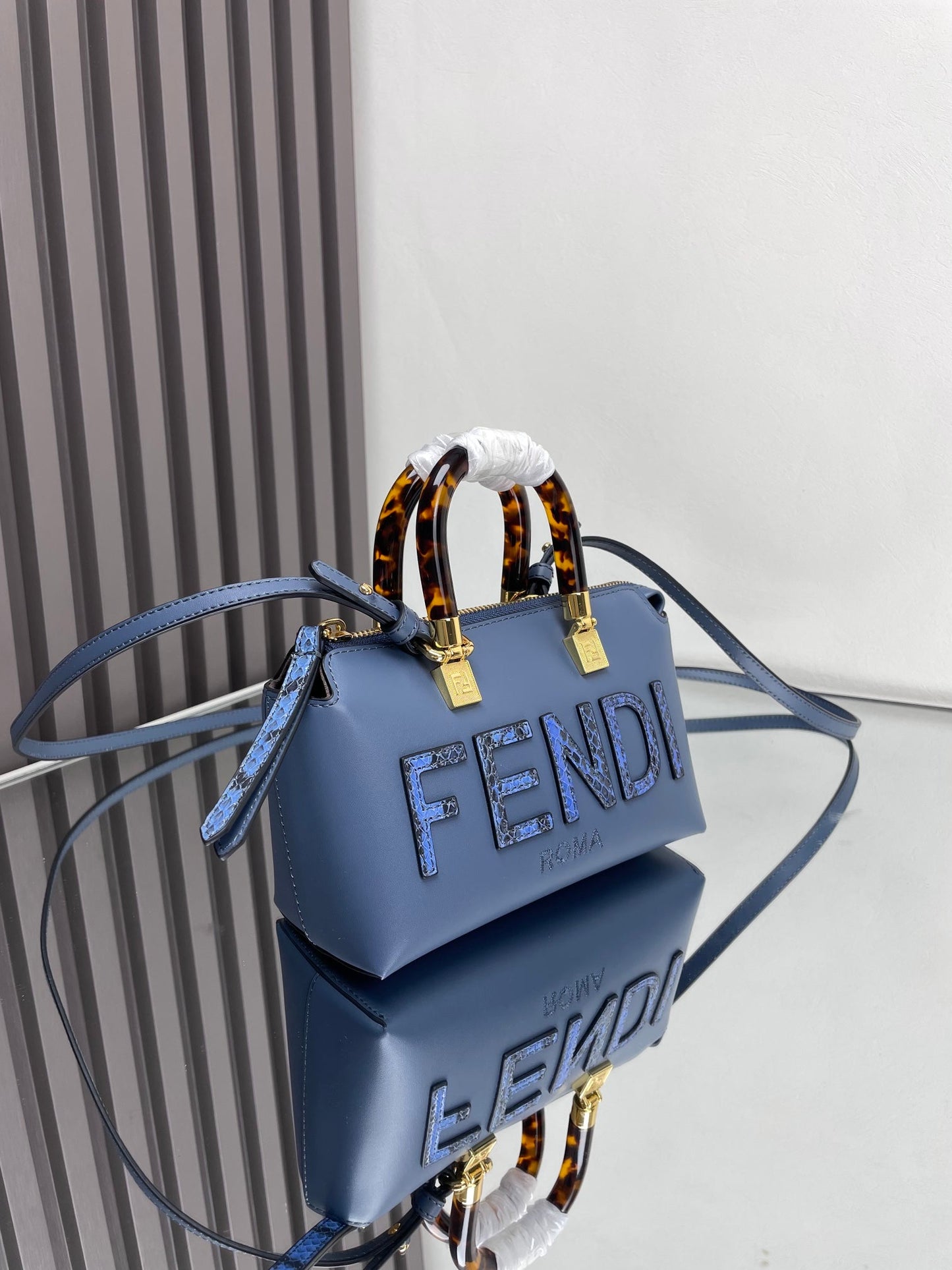 BY THE WAY MINI 18 IN AEGEAN BLUE LAMBSKIN GOLD HARDWARE