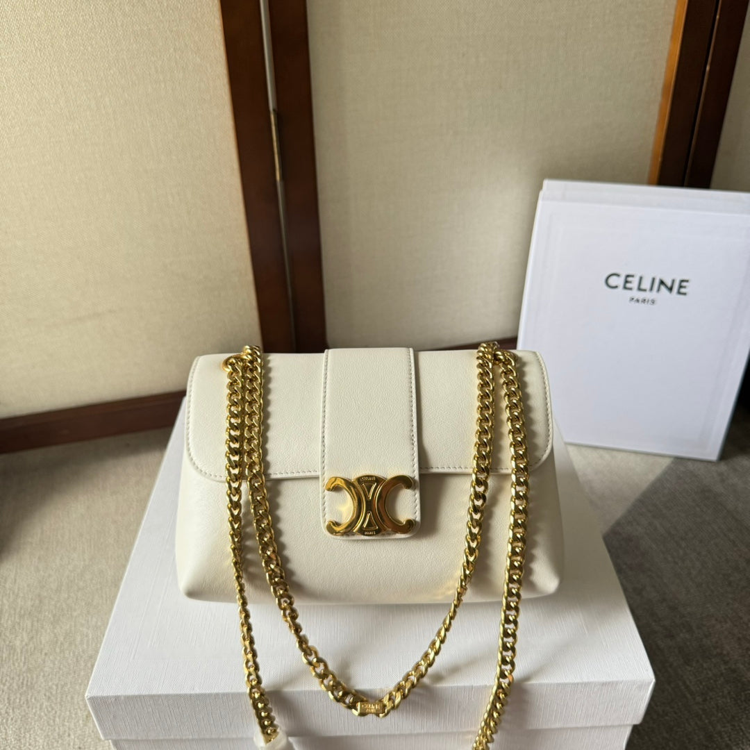 MEDIUM CELINE VICTOIRE BAG 23 IN SOFT YELLOW CALFSKIN