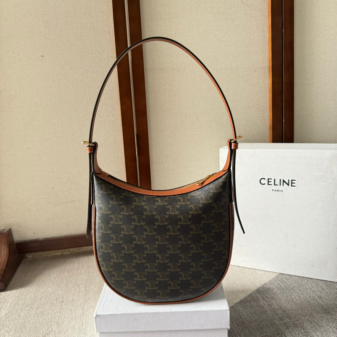 SMALL HELOÏSE BAG CUIR 22 IN BLACK TRIOMPHE CANVAS