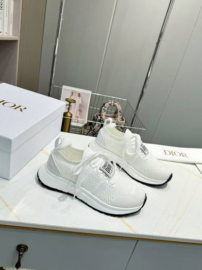 CD RUN SNEAKER IN WHITE MESH FABRIC TWO-TONE SOLE