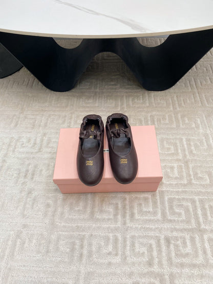 MARY JANE FLATS IN ESPRESSO SMOOTH LAMBSKIN