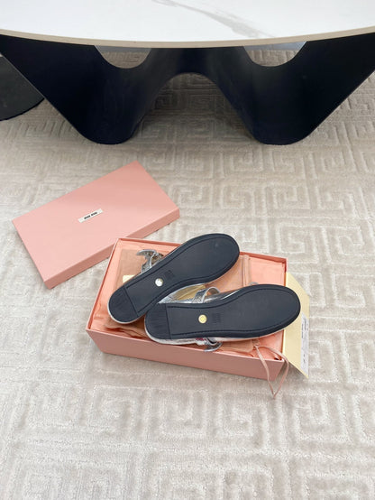 BOW MARY JANE FLAT IN SILVER LAMBSKIN