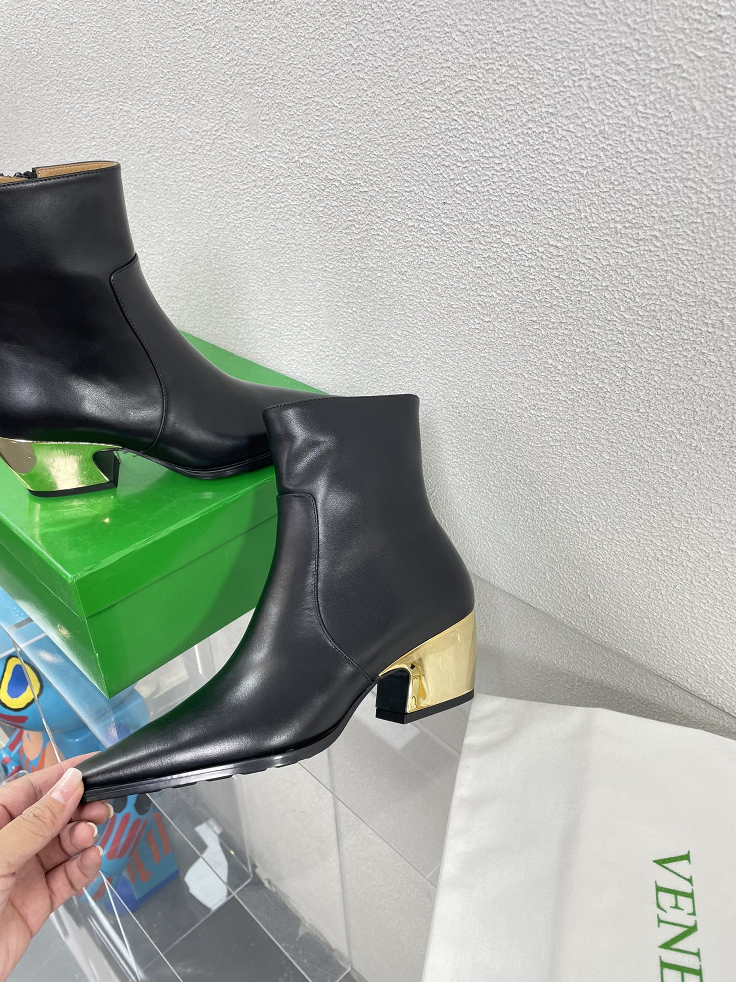 TEX ANKLE BOOT IN BLACK CALFSKIN