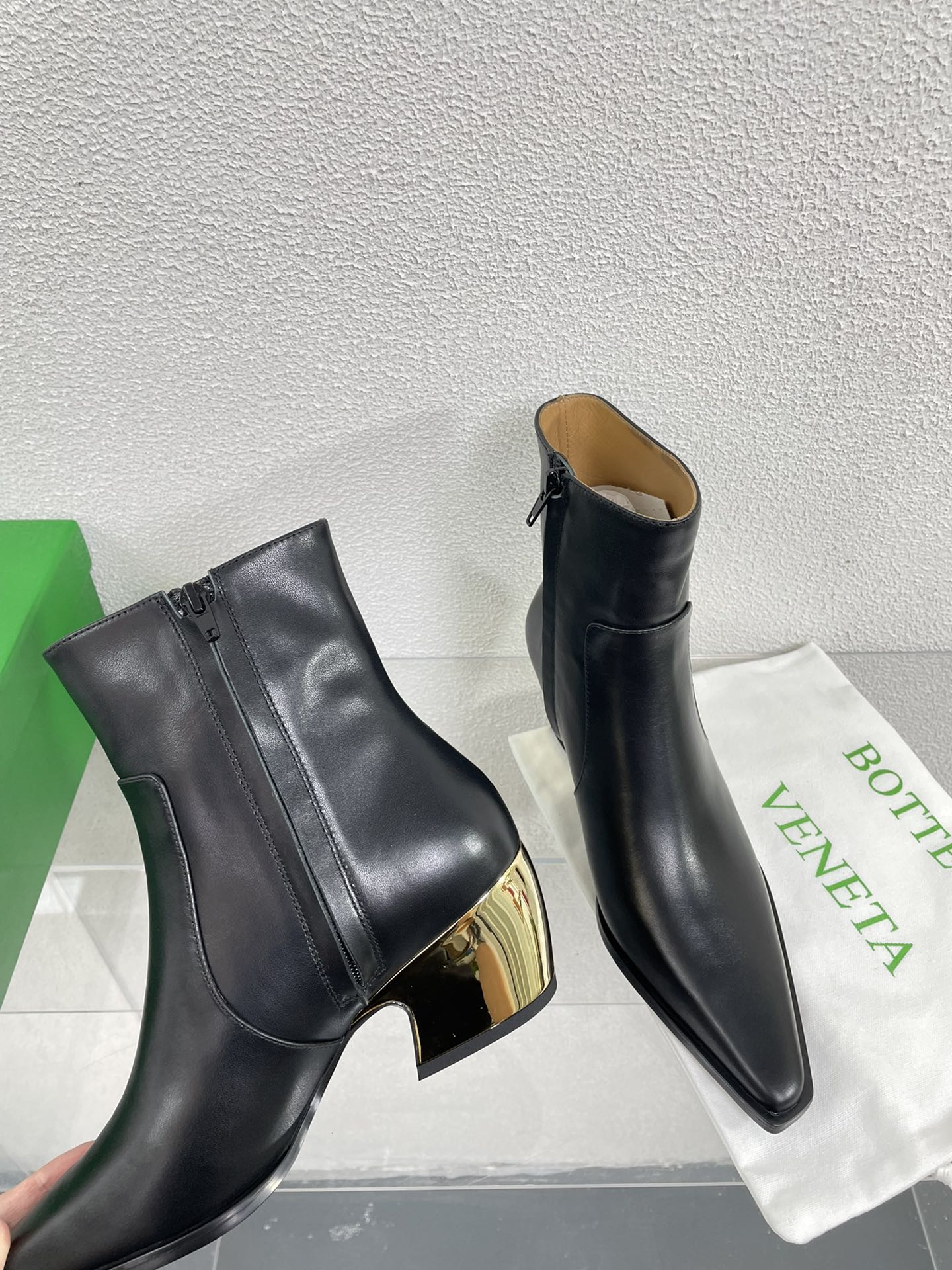 TEX ANKLE BOOT IN BLACK CALFSKIN