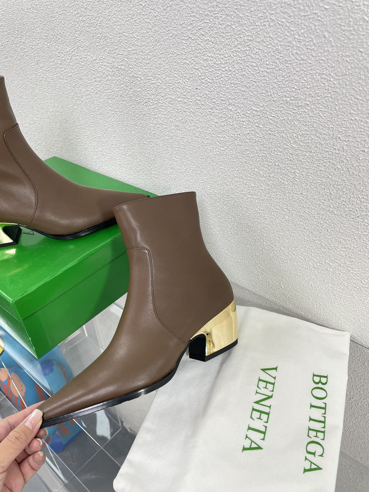 TEX ANKLE BOOT IN MEDIUM BROWN CALFSKIN