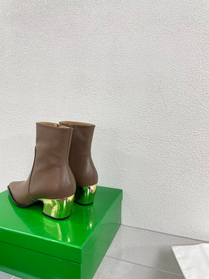 TEX ANKLE BOOT IN MEDIUM BROWN CALFSKIN