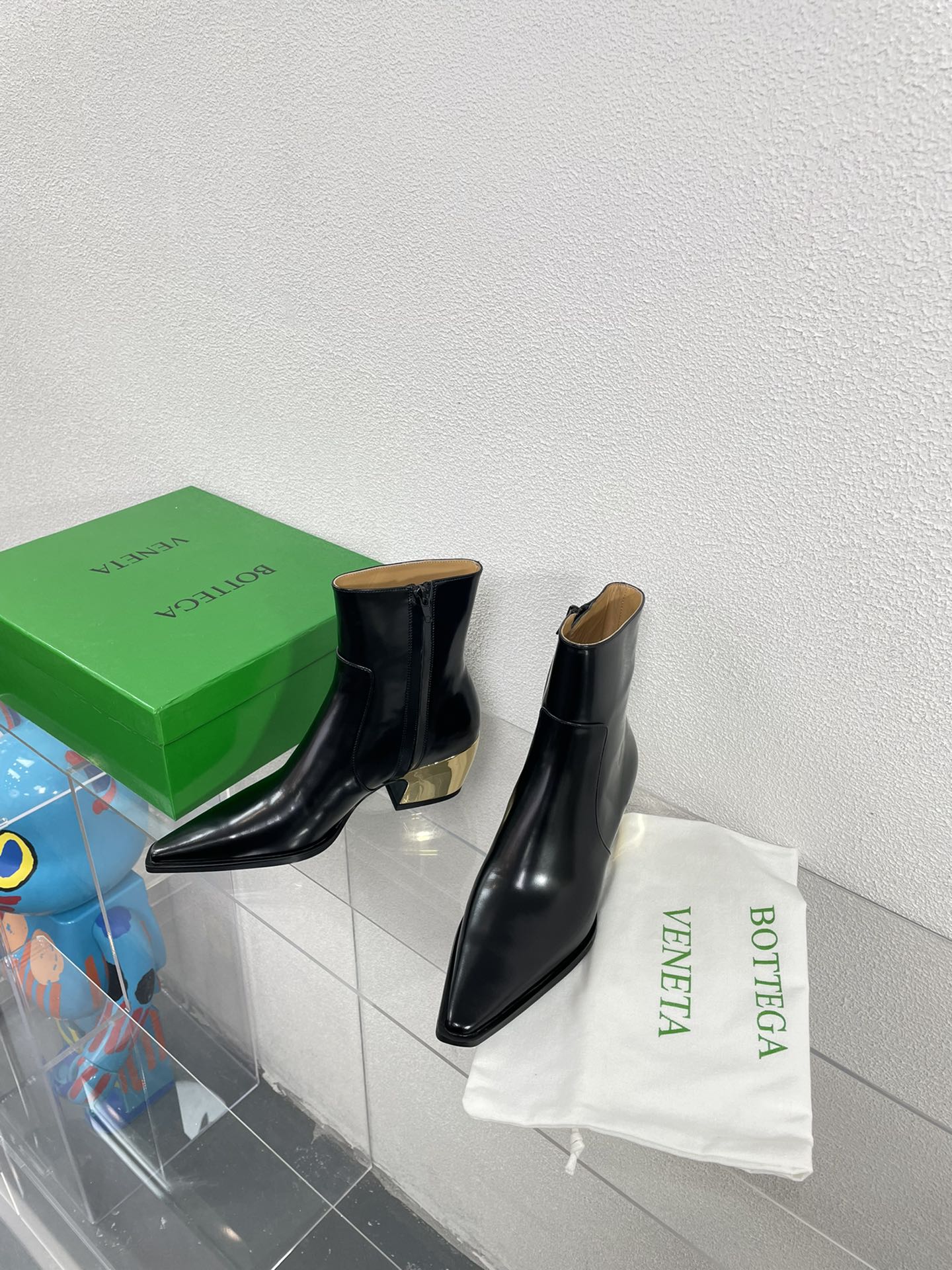 TEX ANKLE BOOT IN BLACK PATENT CALFSKIN