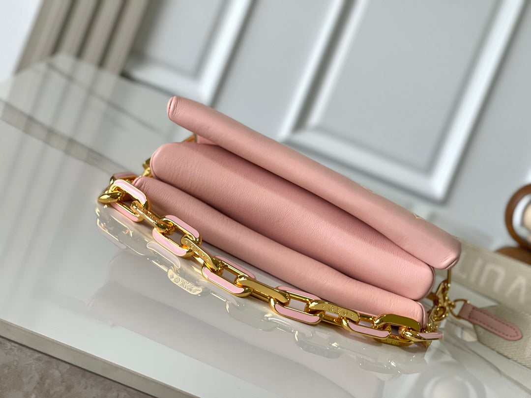 COUSSIN PM 26 IN JASMINE PINK MONOGRAM EMBOSSED LAMBSKIN