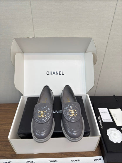 MOCCASIN 2.5 CM IN MOUSE GRAY PREMIUM LAMBSKIN
