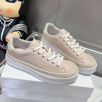 TELMA LACE-UP SNEAKER IN DESERT SAND LAMBSKIN AND RAFFIA