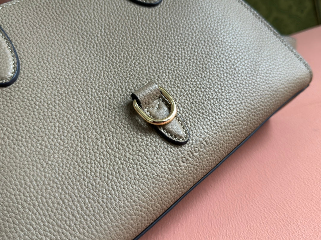 SMALL JACKIE 24 TOTE IN DARK BEIGE LAMBSKIN