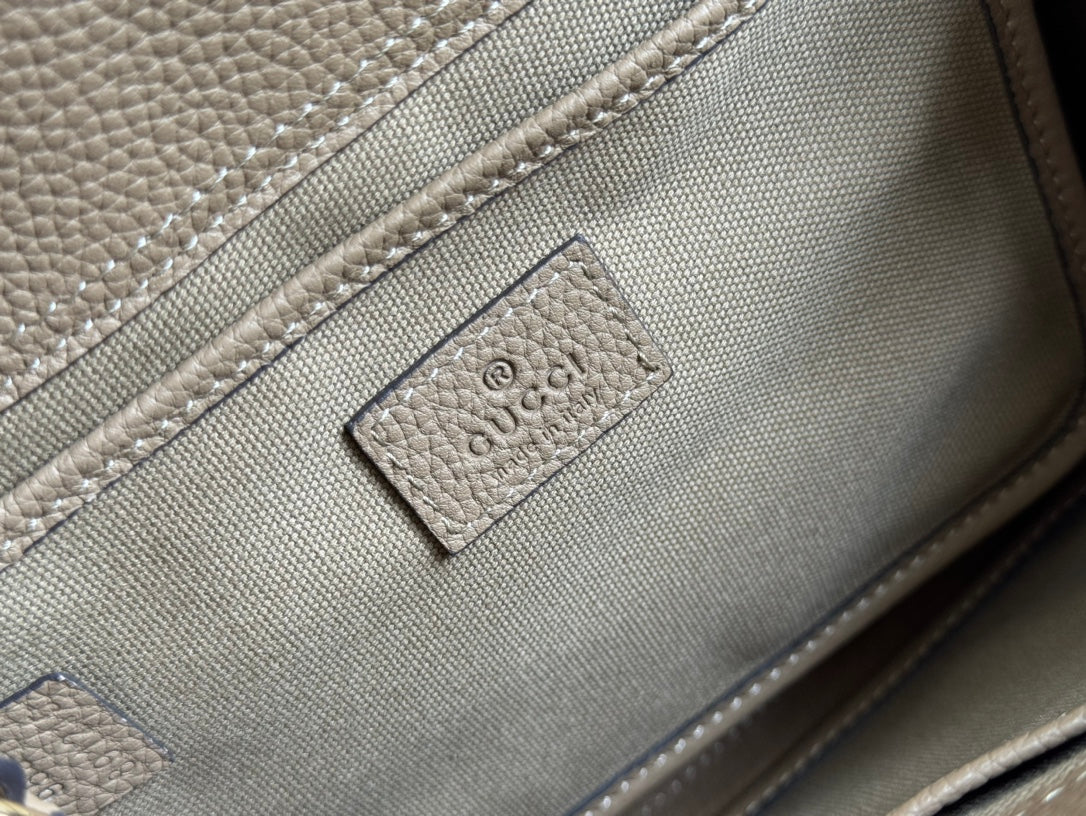 SMALL JACKIE 24 TOTE IN DARK BEIGE LAMBSKIN