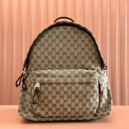 MEDIUM BACKPACK 42 IN BEIGE AND DARK BROWN GG CANVAS