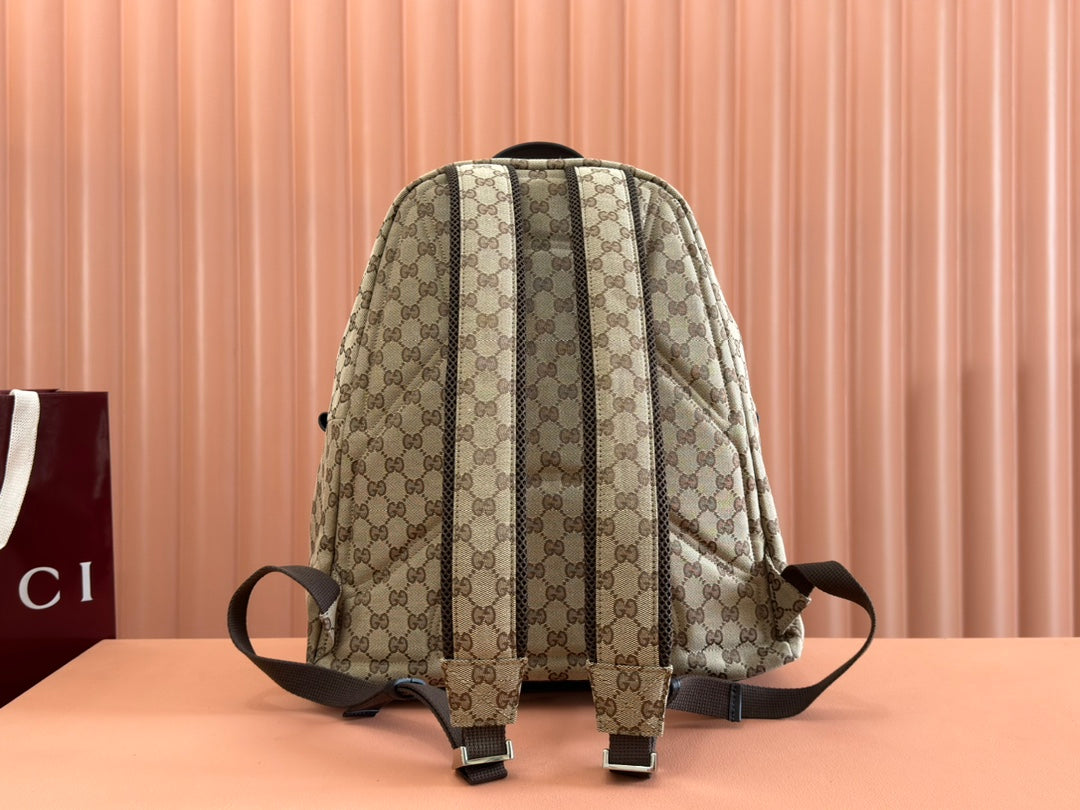 MEDIUM BACKPACK 42 IN BEIGE AND DARK BROWN GG CANVAS