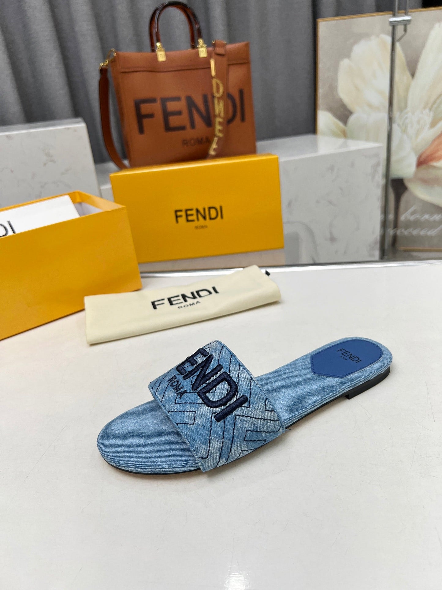 FF 5 BLUE DENIM CANVAS SLIDE