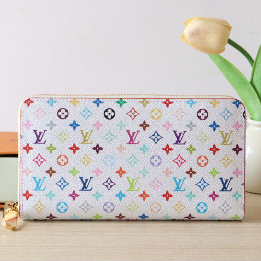 ZIPPY WALLET 19 IN WHITE MIX COLORFUL CALFSKIN