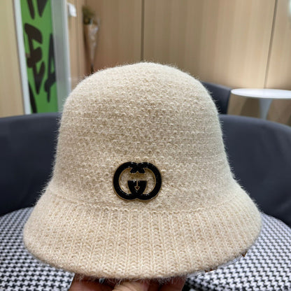 BUCKET HAT IN WHITE WOOL PLUSH 399231