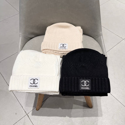 SET BEANIE HAT AND SCARF BLACK 427886