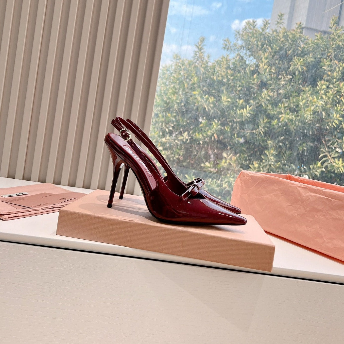 Slingback Ruby Imported Patent Leather