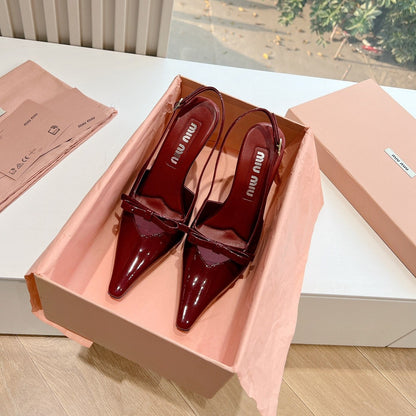 Slingback Ruby Imported Patent Leather
