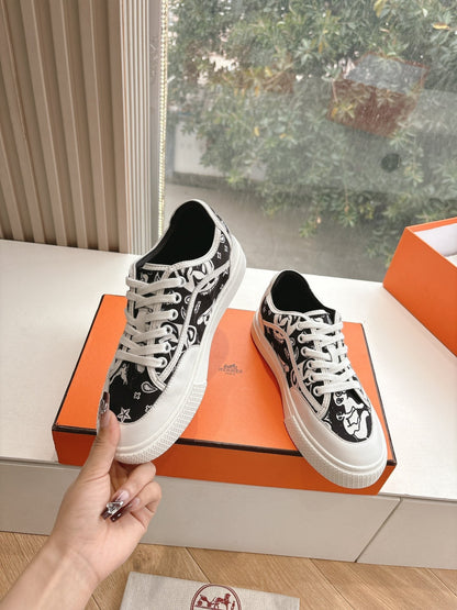 GET SNEAKER IN BLACK MIX WHITE MAXI CANVAS AND CALFSKIN