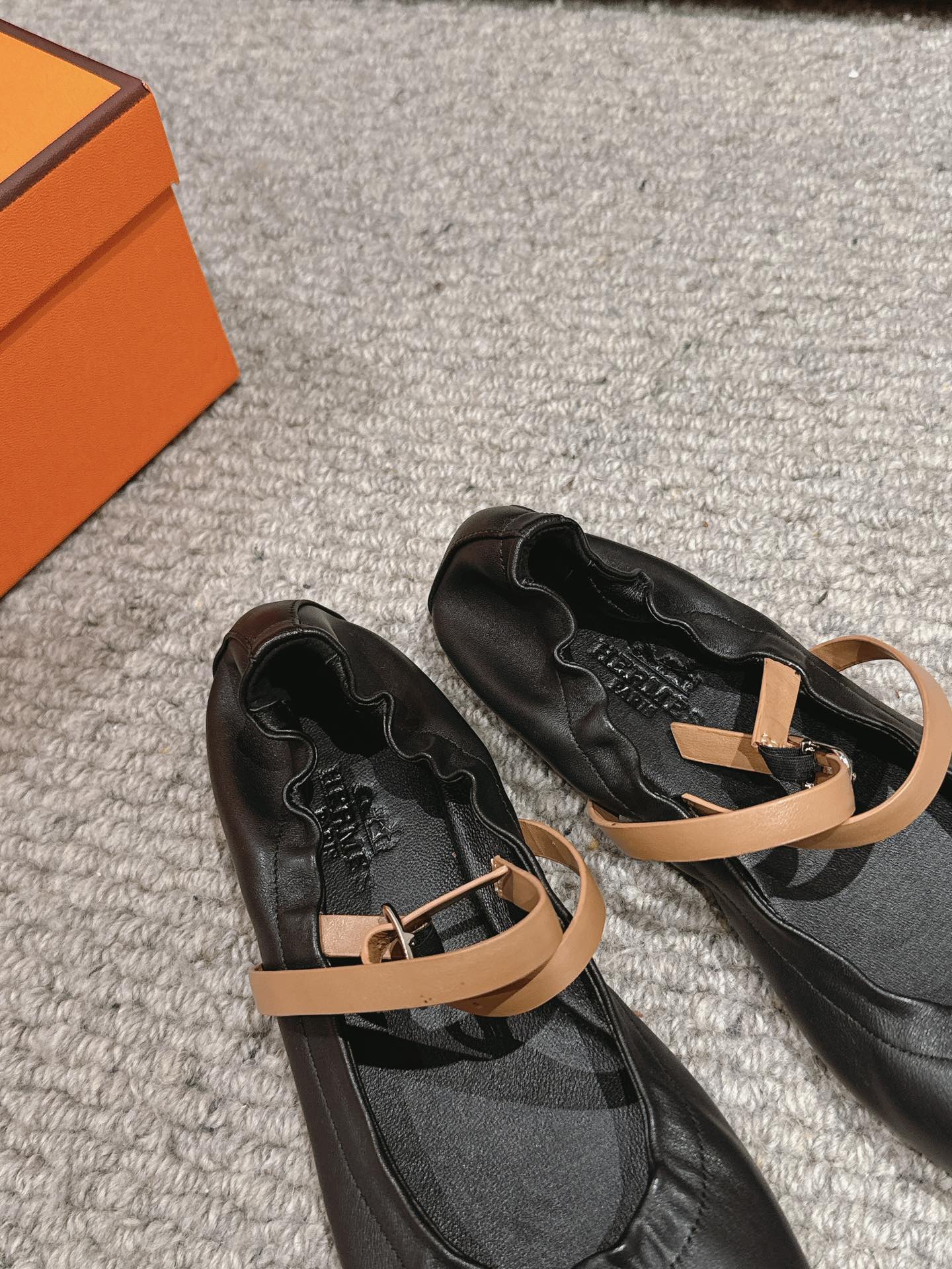 BALLERINA BALLET FLAT BLACK LAMBSKIN